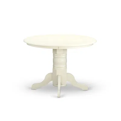 East West Furniture Shelton Round Kitchen Table 42" Diameter In Linen White Finish