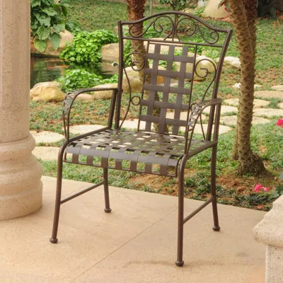 International Caravan Mandalay Set Of Two Iron Chairs