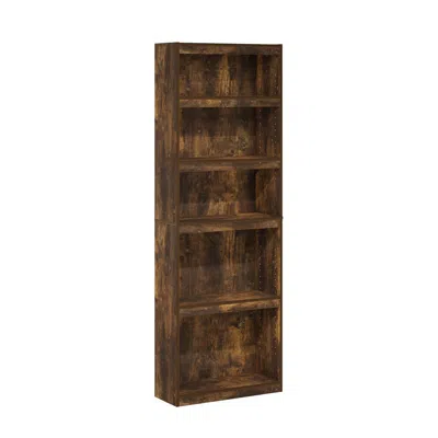 Furinno Jaya Enhanced Home 5-tier Shelf Bookcase, Amber Pine