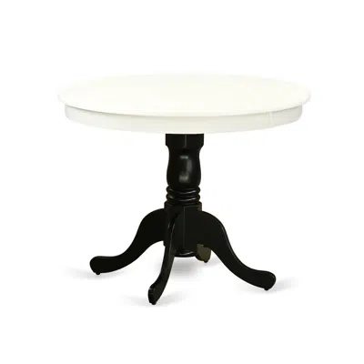 East West Furniture Dining Table Linen White & Black, Ant-lbk-tp