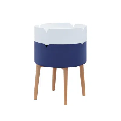 Safco End Table With 2 Round Stacking Storage Bins