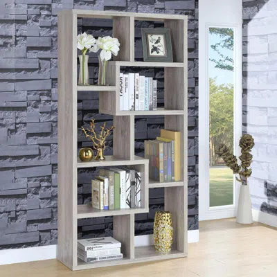 Coaster Co. Of America Theo 10-shelf Bookcase Grey Driftwood