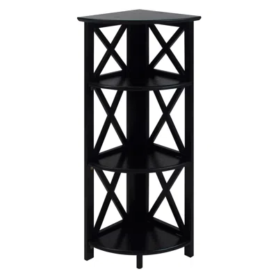 Casual Home Montego 4-shelf Corner Folding Bookcase-black