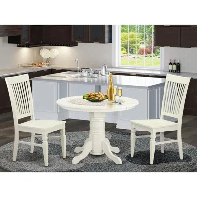 East West Furniture 3 Pc Dining Room Set For 2-kitchen Dinette Table And 2 Dining Chairs