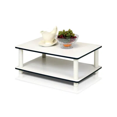 Furinno 11172 Just 2-tier No Tools Coffee Table, White W/white Tube