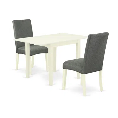 East West Furniture Dining Room Set Linen White, Nddr3-lwh-07