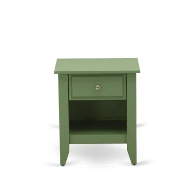East West Furniture Ga-12-et Mid Century Night Stand For Bedroom With 1 Wooden Drawer, Stable And Sturdy Constructed - C