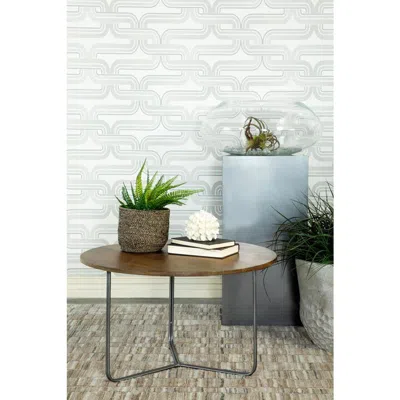 Coaster Co. Of America Yaritza Round Accent Table With Triangle Wire Base Natural And Metal