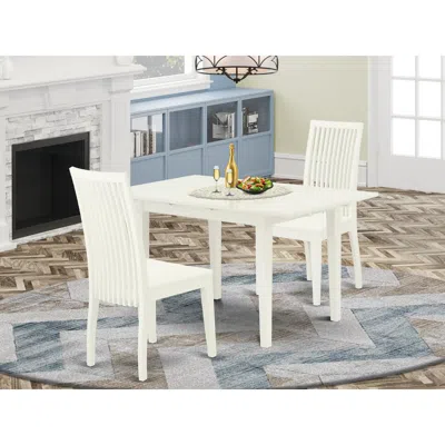 East West Furniture Dining Table- Dining Chairs, Noip3-lwh-w