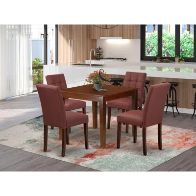 East West Furniture 5 Piece Dining Room Set Consists A Wooden Kitchen Table
