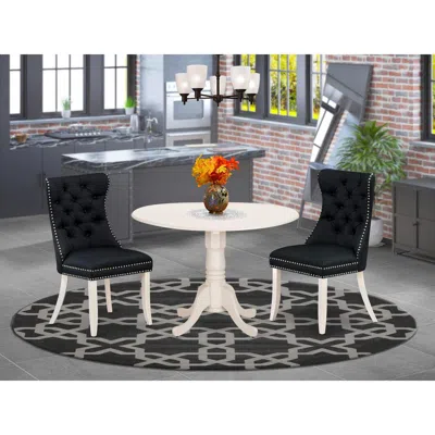 East West Furniture 3 Piece Kitchen Table & Chairs Set