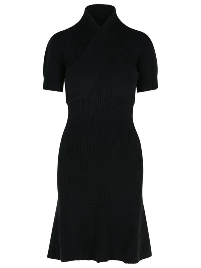 Patou Scarf Draped Knit Dress In Black