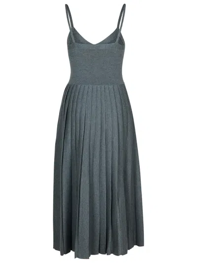 Shop Khaite 'elio' Grey Wool Dress In 灰色的