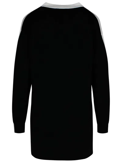 Moschino Black And White Wool Cardigan In White