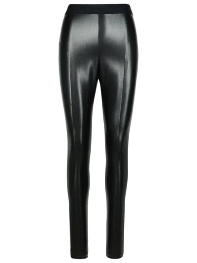 Msgm Polyester Leggings Featuring Elastic Waistband In Black