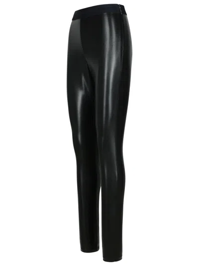 Msgm Polyester Leggings Featuring Elastic Waistband In Black