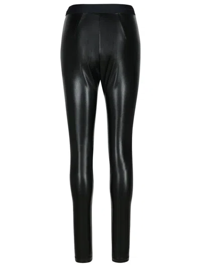 Msgm Polyester Leggings Featuring Elastic Waistband In Black