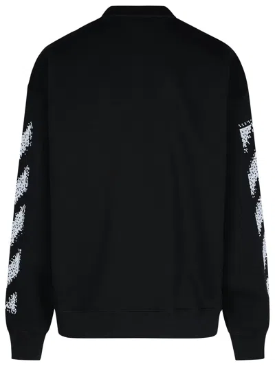 Shop Off-white Off White 'pixel Skate' Black Cotton Sweatshirt