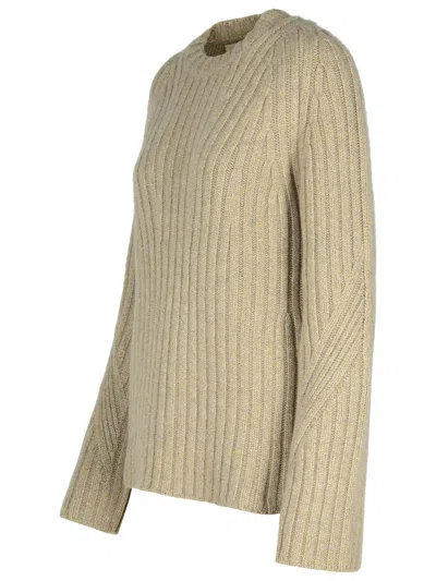Khaite 'calvin' Beige Cashmere Sweater In Beige