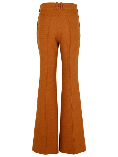 Patou Brown Wool Blend Flare Pants In Brown