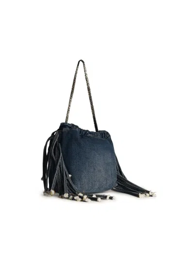 Shop Moschino Blue Denim Bag In 蓝色的