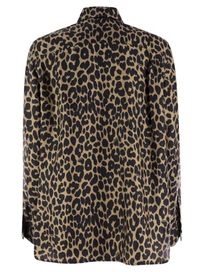 Shop Max Mara Etna Printed Silk Twill Shirt In Camel