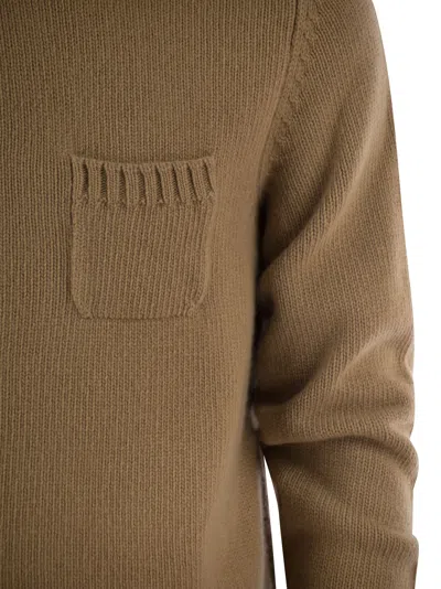 Fedeli Wool And Cashmere Turtleneck Jumper In Camel