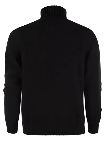 Fedeli Wool And Cashmere Turtleneck Jumper In Night Blue