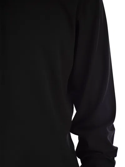 Fedeli Crew-neck Sweater In Virgin Wool In Black