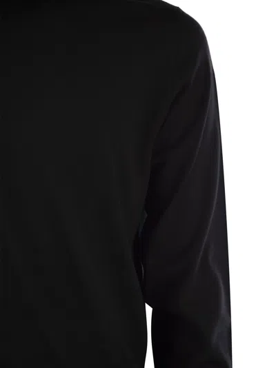 Fedeli Turtleneck Sweater In Virgin Wool In Black