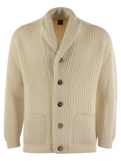 Fedeli Pure Cashmere Cardigan In Milk