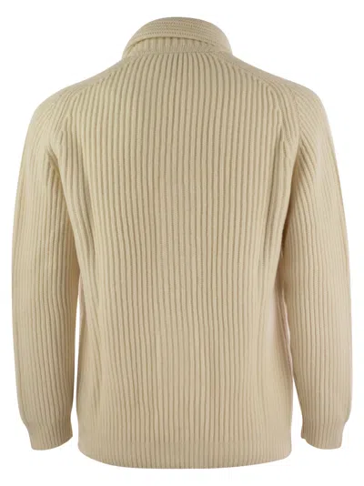 Fedeli Pure Cashmere Cardigan In Milk