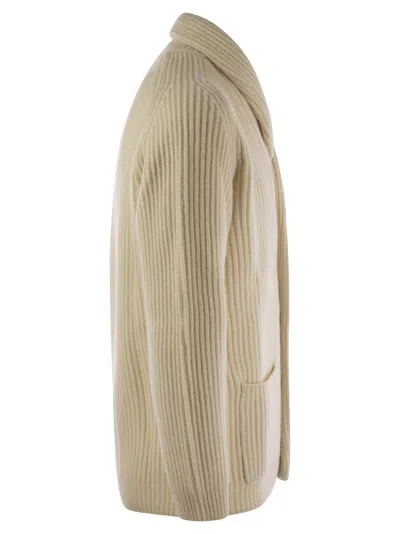 Fedeli Pure Cashmere Cardigan In Milk