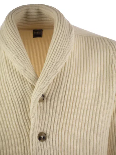 Fedeli Pure Cashmere Cardigan In Milk
