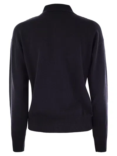 Peserico Women's Virgin Wool, Silk And Cashmere Tricot Sweater In Night Blue