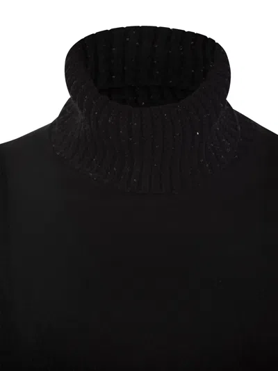 Fabiana Filippi Women's High Neck Dress With Sequins In Black