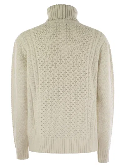 Fabiana Filippi Women's Turtleneck Jumper With Special Workmanship Sweater In White