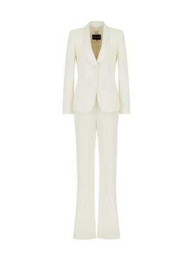 Giorgio Armani Official Store Crepe Tuxedo Pure Silk Jacket In White