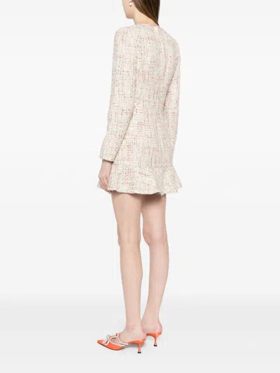 Shop Self-portrait Self Portrait Bouclé Mini Dress In Multicolour