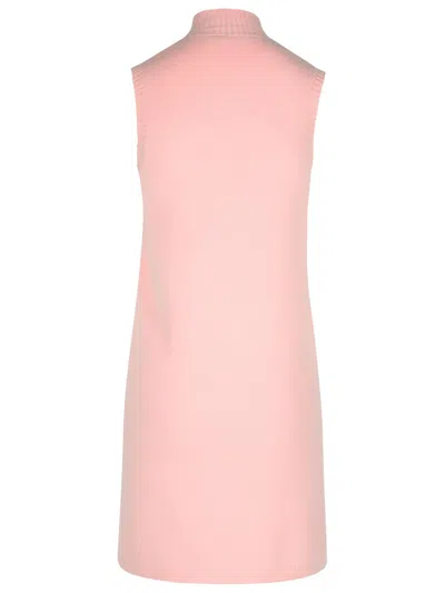 Versace Wool Blend Dress Decorative Buckles In Pink