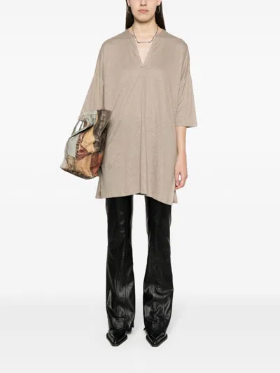 Majestic Filatures Linen Blend Tunic Dress In Dove Grey