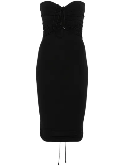 Wolford Fatal Ruched Strapless Minidress In Black
