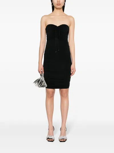 Wolford Fatal Ruched Strapless Minidress In Black