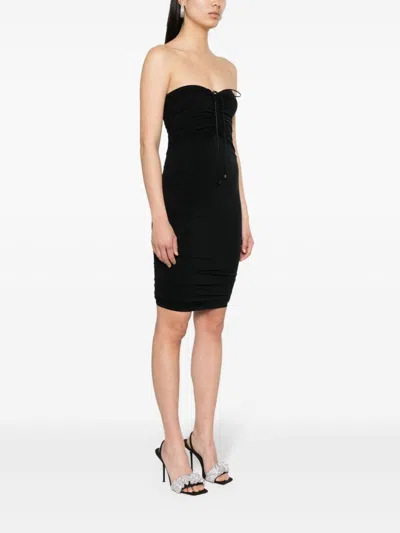 Wolford Fatal Ruched Strapless Minidress In Black