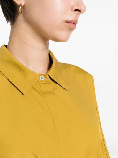 Shop 's Max Mara S Max Mara Cotton Midi Shirtdress In Yellow