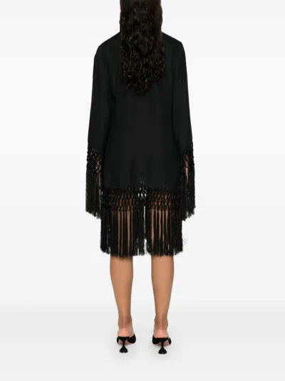 Taller Marmo Claudia Fringed Mini Dress In Black