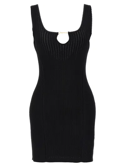 Jacquemus La Mini Robe Sierra Knitted Mini Dress In Black