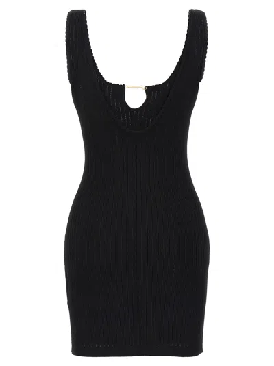 Jacquemus La Mini Robe Sierra Knitted Mini Dress In Black
