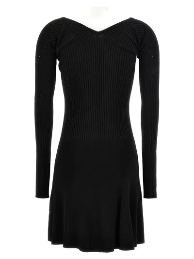 Jacquemus Womens Black Logo-plaque Slim-fit Knitted Mini Dress In Black