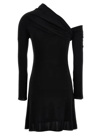 Courrèges Twisted Knitted Dress In Black